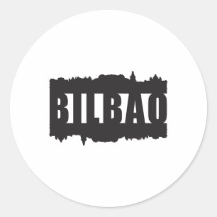 Adesivo Redondo Ideia do Presente da Cidade de Bilbao Espanha Skyl