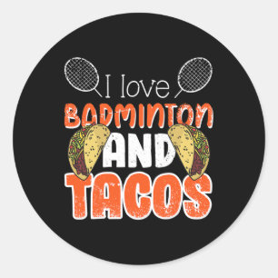 Adesivo Redondo Ideia Engraçada De Badminton Para Jogador De Badmi