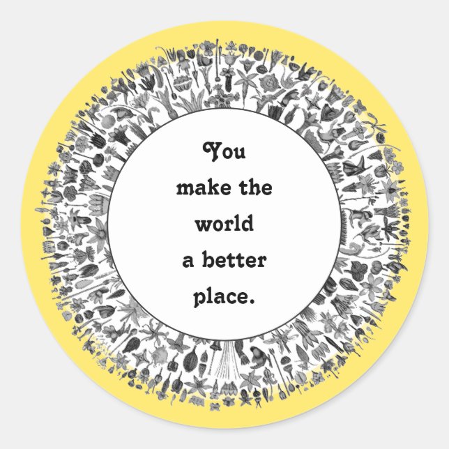 Adesivo Redondo Ideias de presentes de voluntários (Frente)