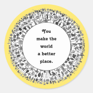 Adesivo Redondo Ideias de presentes de voluntários