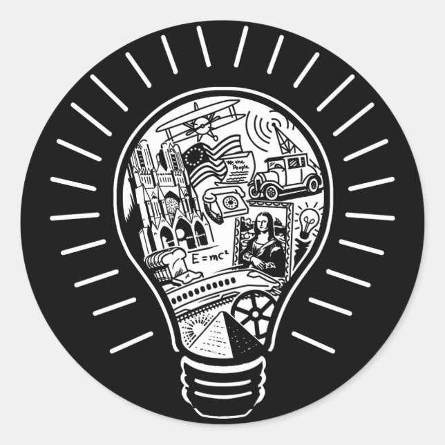 Adesivo Redondo Ideias do excelente (Frente)