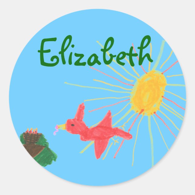 Adesivo Redondo Identificação do ninho do pássaro Karate Kat — par (Frente)