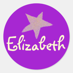 Adesivo Redondo Identificação roxa da estrela do Kat do