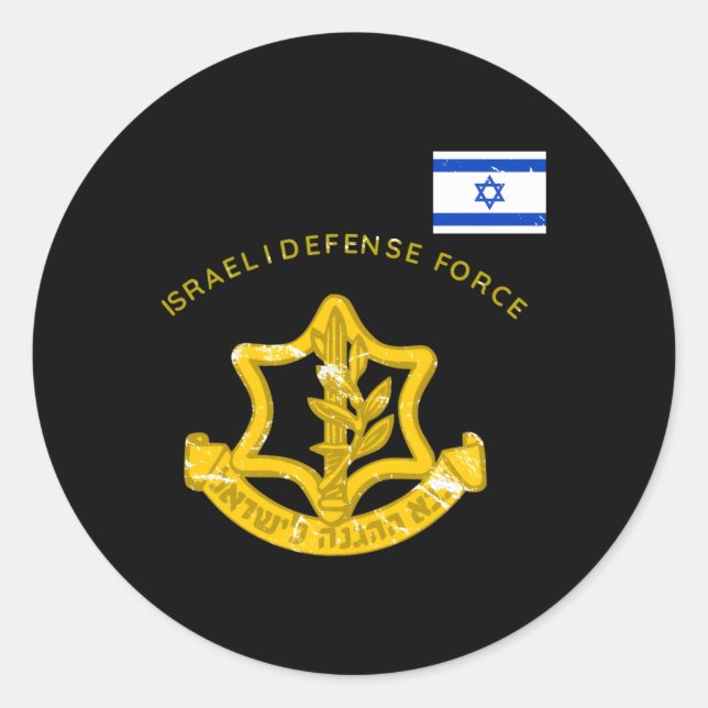 Adesivo Redondo Idf Israelense Defense Force Flag Israel Idf (Frente)