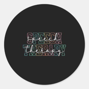 Adesivo Redondo Idioma da Terapêutica de Fala Patologista