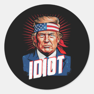 Adesivo Redondo Idiota anti-Trump