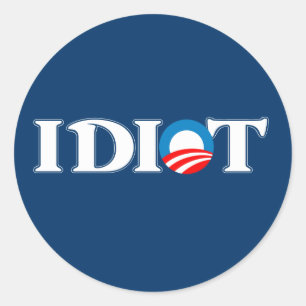 Adesivo Redondo Idiota Obama