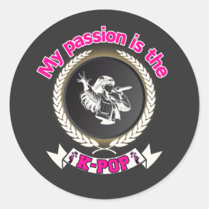 Adesivo Redondo Idol Cantando Passion KPop Music Fan Art Design