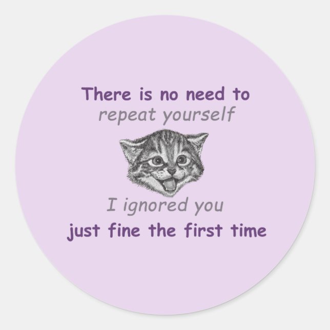 Adesivo Redondo Ignorando você (Frente)