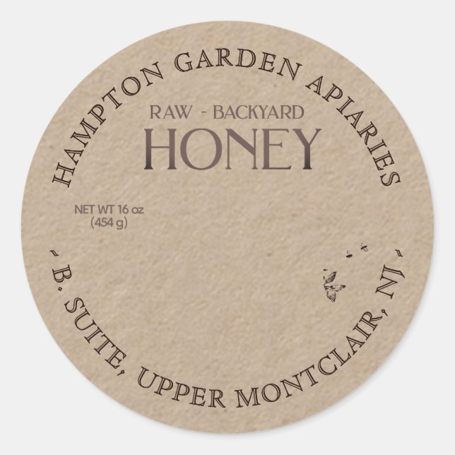 Adesivo Redondo Ignore Seu Nome Aqui Aleitado Rótulo De Jar De Mel (Frente)