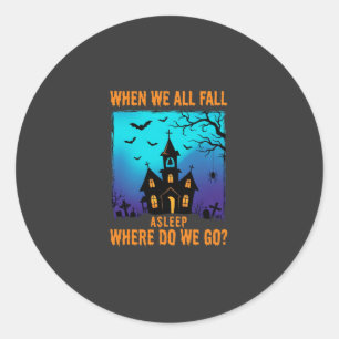 Adesivo Redondo Igreja Assombrada de Halloween Para Onde Vamos