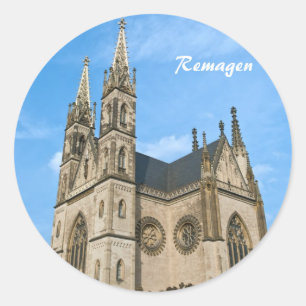 Adesivo Redondo Igreja de Apollinaris em Remagen, Alemanha