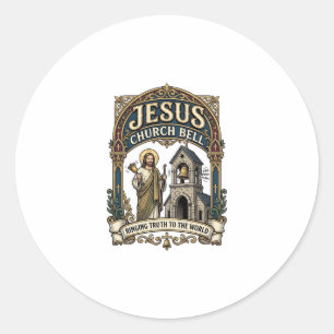 Adesivo Redondo Igreja de Jesus Sino Igreja de Jesus Sino Fé Crist