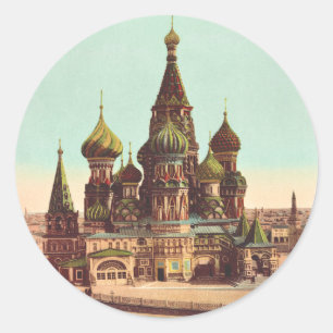 Adesivo Redondo Igreja de São Basílio, Praça Vermelha Moscou