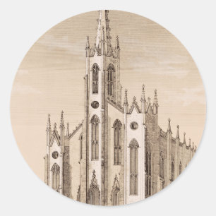 Adesivo Redondo Igreja de São Nicolau na cidade de Nova York