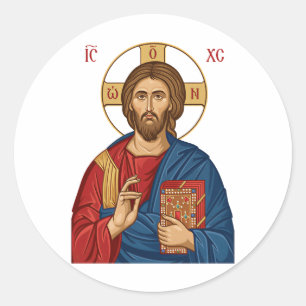 Adesivo Redondo Igreja Ortodoxa do Leste Europeu Senhor Jesus Cris