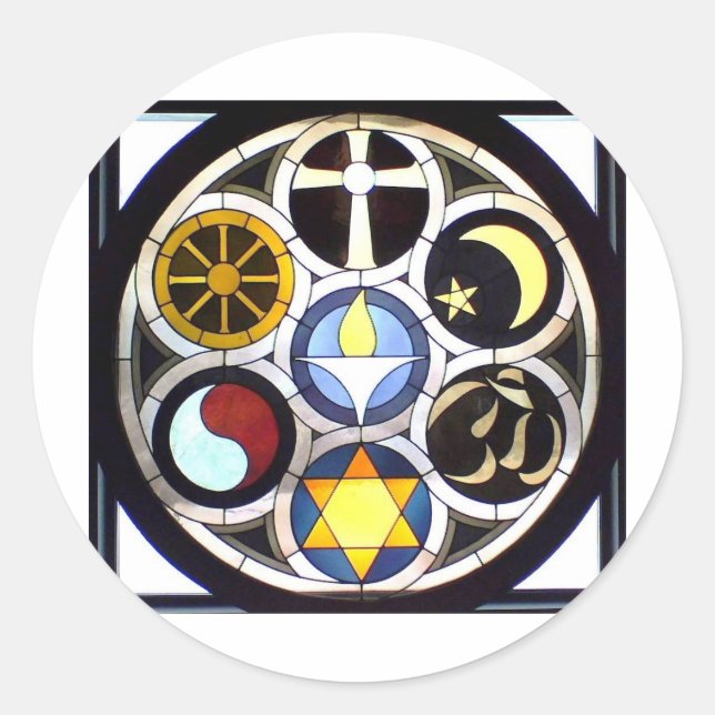 Adesivo Redondo Igreja Universitária Unitária Rockford, IL (Frente)