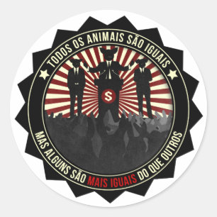 Adesivo Redondo Iguais do são do ósmio Animais do TODOS