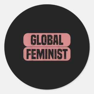 Adesivo Redondo Igualdade Feminista Global Empoderamento Vintage P