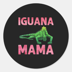 Adesivo Redondo Iguana Art Para Mamãe Raparigas Lizard Réptil Igua