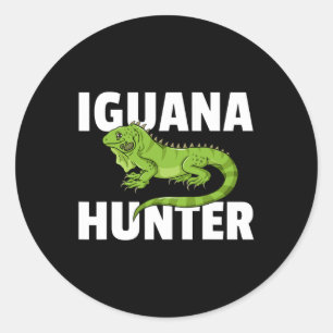 Adesivo Redondo Iguana Hunter Reptile Lizard Hunting