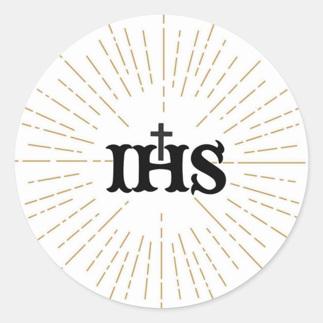 Adesivo Redondo IHS Christogram Stickers (Frente)