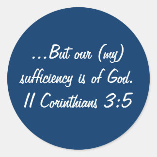 Adesivo Redondo II Corinthians 3:5 Sticker