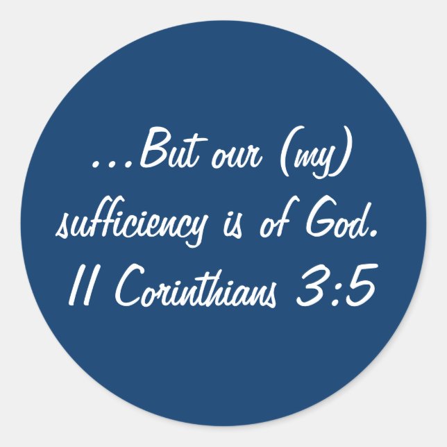 Adesivo Redondo II Corinthians 3:5 Sticker (Frente)