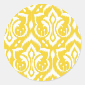 Adesivo Redondo Ikat Damask - Sunshine Yellow