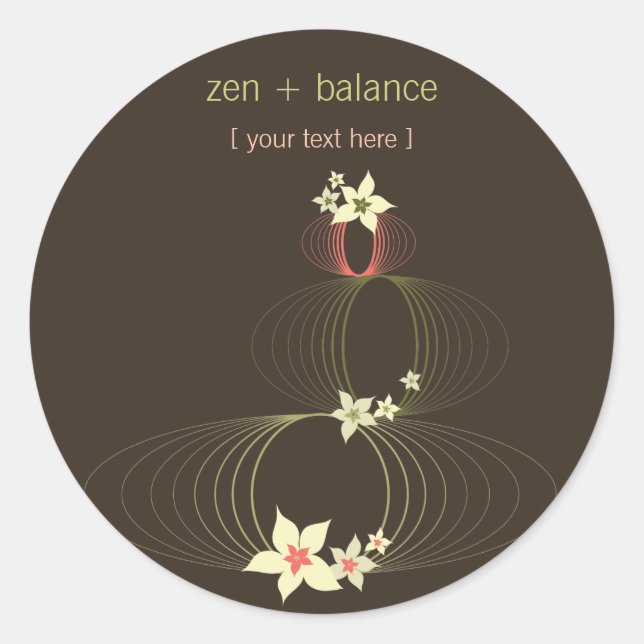 Adesivo Redondo Ikebana Blooms | *01 | Vinheta (Frente)