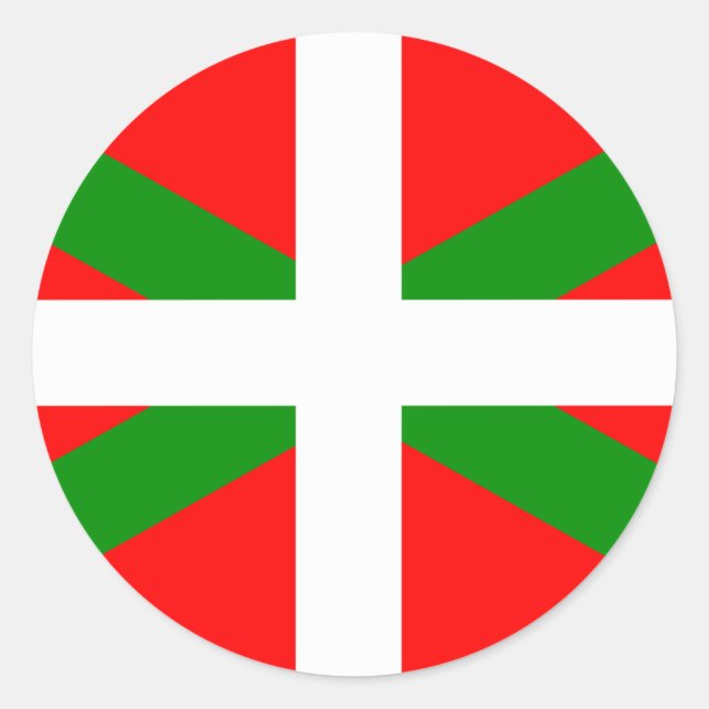 Adesivo Redondo Ikurrina Basque Flag Sticker (Frente)