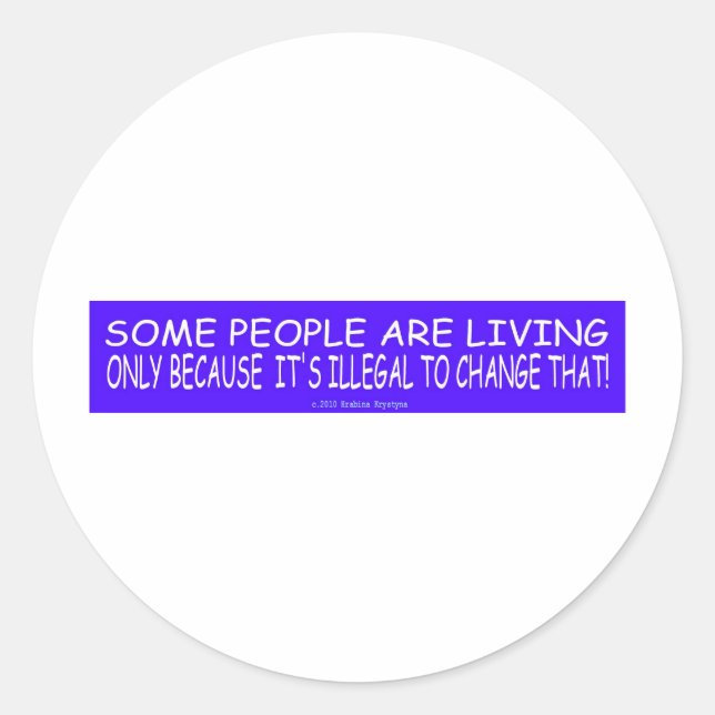 ADESIVO REDONDO ILEGAL PARA OS PARAR (Frente)