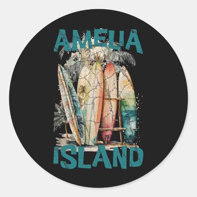 Adesivo Redondo Ilha Amelia Flórida (Frente)