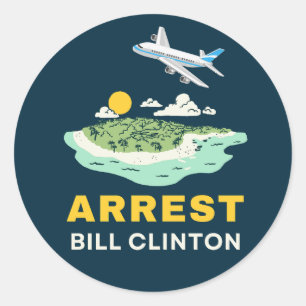 Adesivo Redondo Ilha Arrest Bill Clinton Epstein