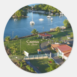 Adesivo Redondo Ilha Caribe Santo Lucia
