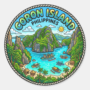Adesivo Redondo Ilha Coron Filipinas