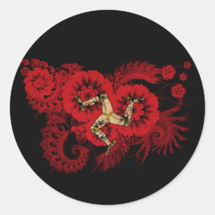 Adesivo Redondo Ilha da bandeira do homem