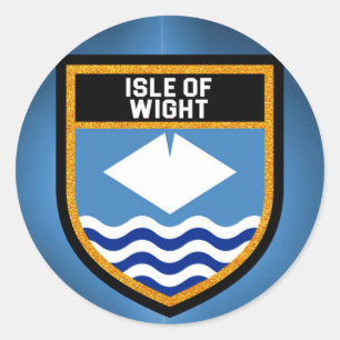 Adesivo Redondo Ilha da bandeira do Wight