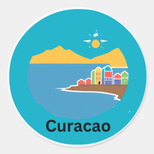 Adesivo Redondo ilha de Curaçao
