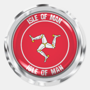 Adesivo Redondo Ilha de Man Round Emblem