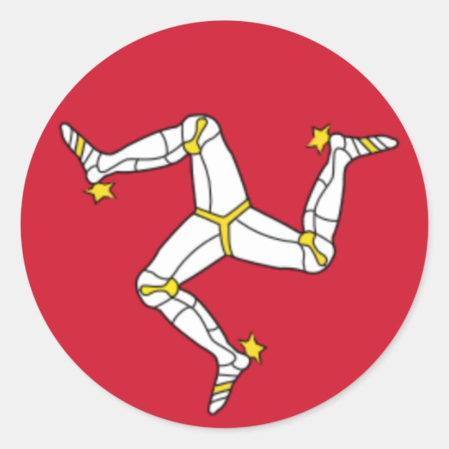 Adesivo Redondo Ilha de Mann Round Sticker (Frente)