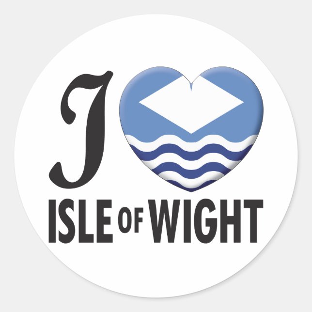 Adesivo Redondo Ilha de Wight Love (Frente)