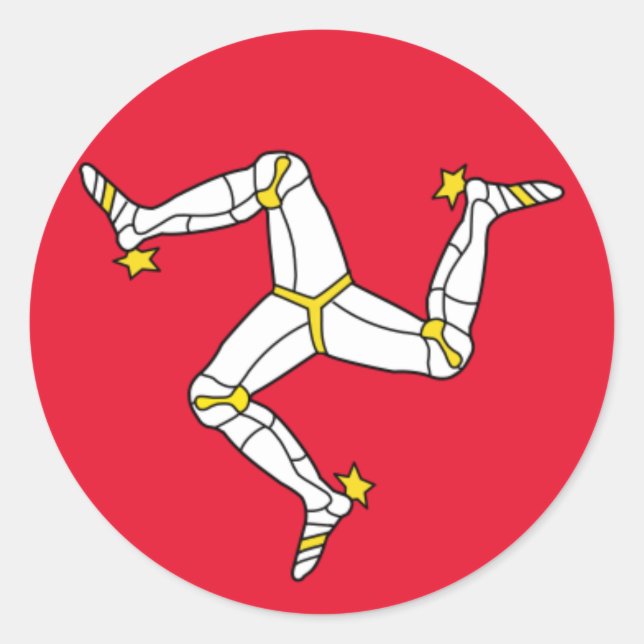 Adesivo Redondo ilha do homem (Frente)