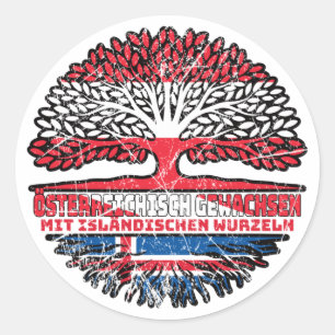 Adesivo Redondo Ilha Isländisch Österreichisch Österreich Baum