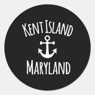 Adesivo Redondo Ilha Kent Maryland Náutica Costeira Barco Vela