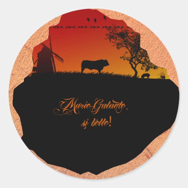 Adesivo Redondo Ilha Marie-Galante (Frente)