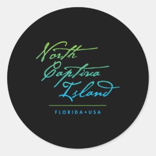 Adesivo Redondo Ilha North Captiva Flórida