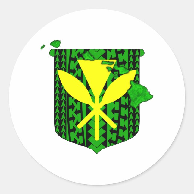 Adesivo Redondo Ilha Tribal Kanaka Maoli (Frente)