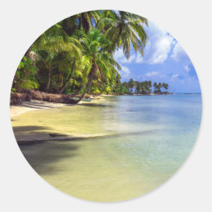 Adesivo Redondo Ilha Tropical de Coconut Palm