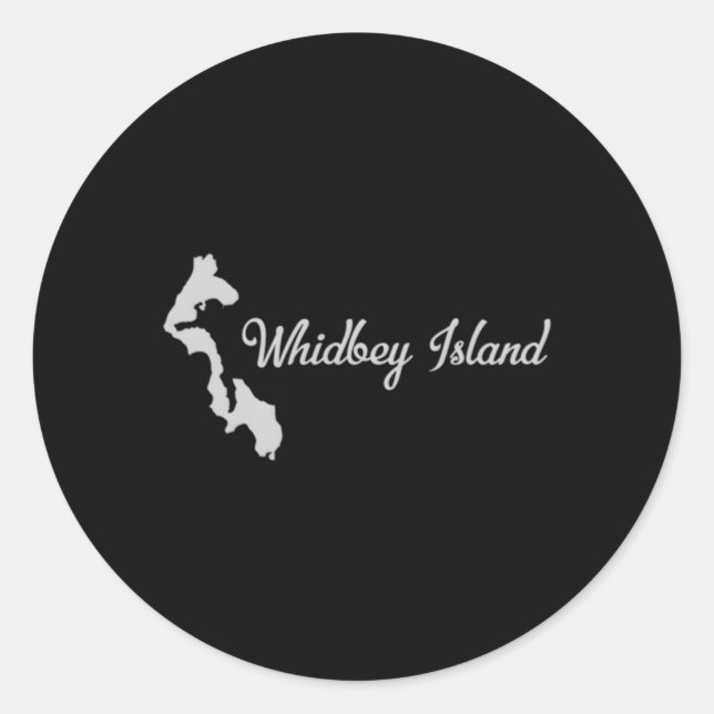 Adesivo Redondo Ilha Whidbey com Mapa